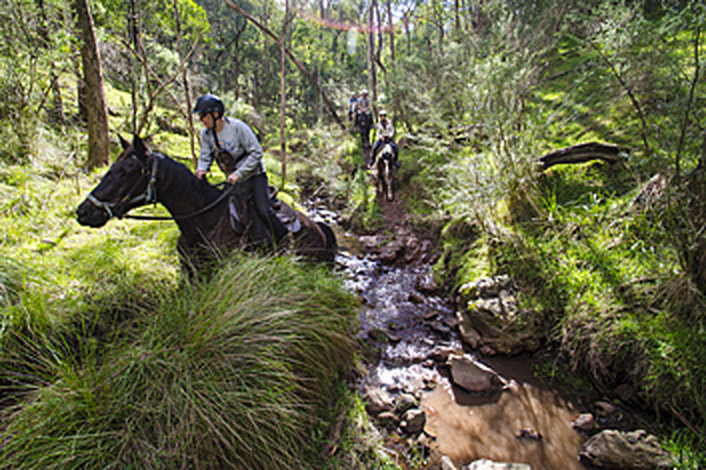 Crossing creeks on a 2 day luxury ride